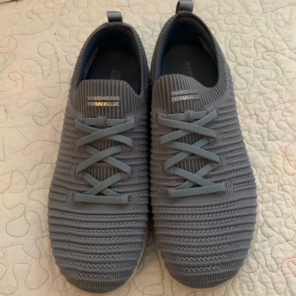 Skechers Shoes - SKETCHERS GO WALK GRAY WOVEN STRETCH SZ 6 1/2